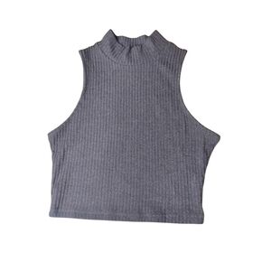 SHEIN Chocolate Brown Ribbed Soft Women's Crop Top Size Medium Sleeveless Shirts